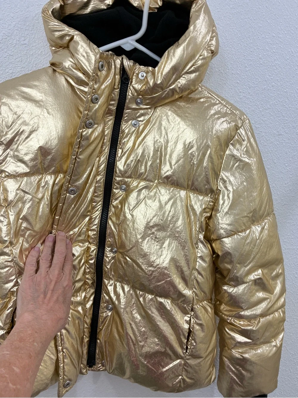 GAP Metallic Gold Puffer Jacket with Hood